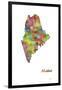 Maine State Map 1-Marlene Watson-Framed Giclee Print