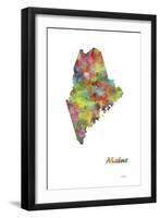 Maine State Map 1-Marlene Watson-Framed Giclee Print