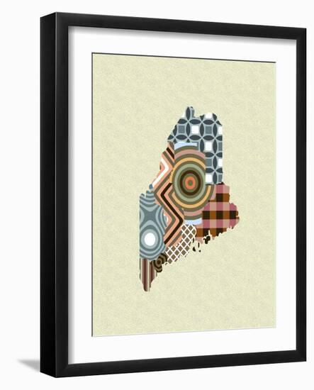 Maine State Map-Lanre Adefioye-Framed Giclee Print