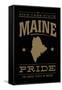 Maine State Pride - Gold on Black-Lantern Press-Framed Stretched Canvas