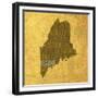 Maine State Words-David Bowman-Framed Giclee Print