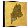 Maine State Words-David Bowman-Framed Stretched Canvas