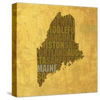 Maine State Words-David Bowman-Stretched Canvas