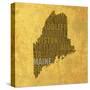 Maine State Words-David Bowman-Stretched Canvas