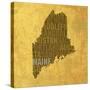 Maine State Words-David Bowman-Stretched Canvas