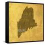 Maine State Words-David Bowman-Framed Stretched Canvas