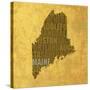 Maine State Words-David Bowman-Stretched Canvas