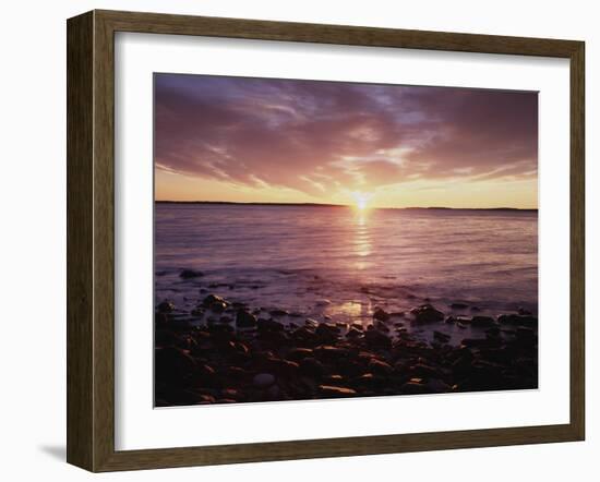 Maine, Sunrise over the Rocky Shoreline of the Atlantic Ocean-Christopher Talbot Frank-Framed Premium Photographic Print