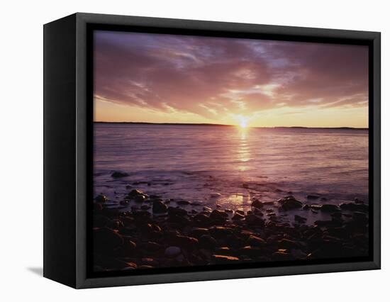 Maine, Sunrise over the Rocky Shoreline of the Atlantic Ocean-Christopher Talbot Frank-Framed Stretched Canvas