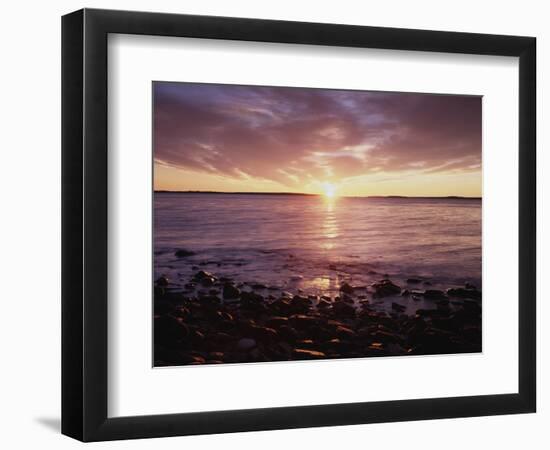 Maine, Sunrise over the Rocky Shoreline of the Atlantic Ocean-Christopher Talbot Frank-Framed Photographic Print