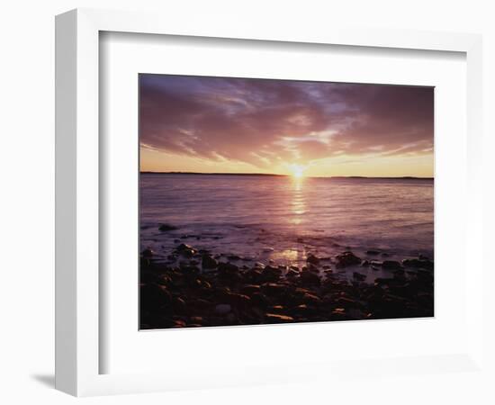 Maine, Sunrise over the Rocky Shoreline of the Atlantic Ocean-Christopher Talbot Frank-Framed Photographic Print