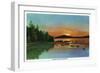 Maine - Sunset View on Bald Mountain-Lantern Press-Framed Art Print