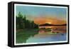 Maine - Sunset View on Bald Mountain-Lantern Press-Framed Stretched Canvas