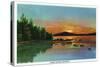 Maine - Sunset View on Bald Mountain-Lantern Press-Stretched Canvas