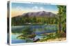 Maine, Togue Pond View of Mount Katahdin-Lantern Press-Stretched Canvas