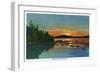 Maine - View of a Sunset on Bald Mountain-Lantern Press-Framed Art Print