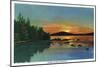 Maine - View of a Sunset on Bald Mountain-Lantern Press-Mounted Art Print