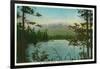 Maine - View of Mount Katahdin, Loftiest Peak in Maine-Lantern Press-Framed Art Print