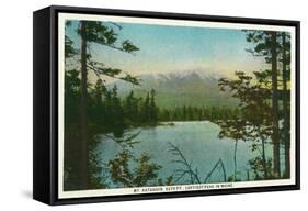 Maine - View of Mount Katahdin, Loftiest Peak in Maine-Lantern Press-Framed Stretched Canvas