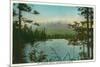 Maine - View of Mount Katahdin, Loftiest Peak in Maine-Lantern Press-Mounted Art Print