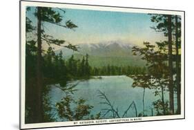 Maine - View of Mount Katahdin, Loftiest Peak in Maine-Lantern Press-Mounted Art Print