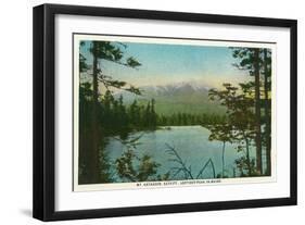 Maine - View of Mount Katahdin, Loftiest Peak in Maine-Lantern Press-Framed Art Print