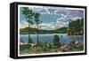 Maine - View of Squaw Mountain and Moosehead Lake-Lantern Press-Framed Stretched Canvas