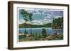 Maine - View of Squaw Mountain and Moosehead Lake-Lantern Press-Framed Art Print