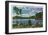 Maine - View of Squaw Mountain and Moosehead Lake-Lantern Press-Framed Art Print