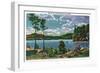 Maine - View of Squaw Mountain and Moosehead Lake-Lantern Press-Framed Art Print