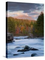 Maine, West Branch of the Penobscot River and Mount Katahdin in Baxter State Park, USA-Alan Copson-Stretched Canvas