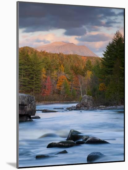 Maine, West Branch of the Penobscot River and Mount Katahdin in Baxter State Park, USA-Alan Copson-Mounted Photographic Print