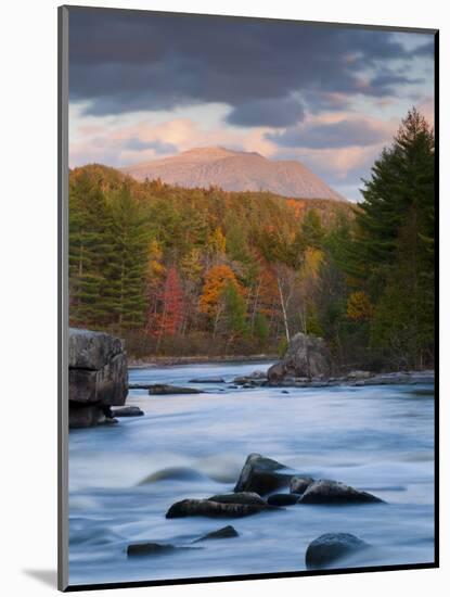 Maine, West Branch of the Penobscot River and Mount Katahdin in Baxter State Park, USA-Alan Copson-Mounted Photographic Print