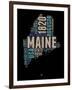 Maine Word Cloud 1-NaxArt-Framed Art Print