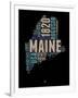 Maine Word Cloud 1-NaxArt-Framed Art Print