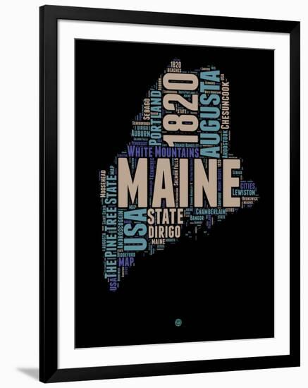 Maine Word Cloud 1-NaxArt-Framed Art Print