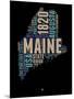 Maine Word Cloud 1-NaxArt-Mounted Art Print