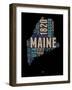 Maine Word Cloud 1-NaxArt-Framed Art Print