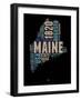 Maine Word Cloud 1-NaxArt-Framed Art Print