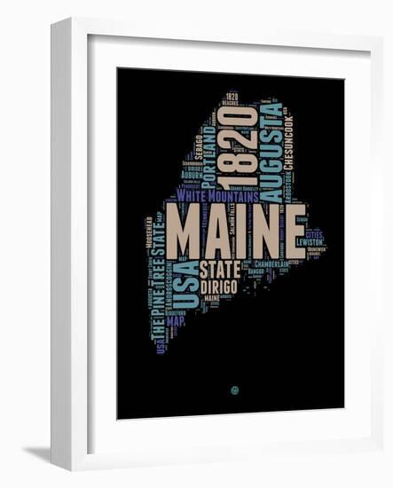 Maine Word Cloud 1-NaxArt-Framed Art Print
