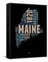 Maine Word Cloud 1-NaxArt-Framed Stretched Canvas