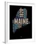 Maine Word Cloud 1-NaxArt-Framed Art Print