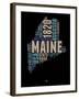 Maine Word Cloud 1-NaxArt-Framed Art Print