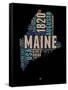 Maine Word Cloud 1-NaxArt-Framed Stretched Canvas