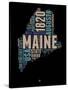 Maine Word Cloud 1-NaxArt-Stretched Canvas