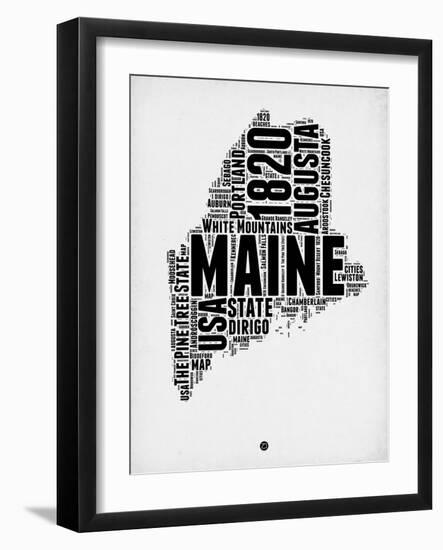 Maine Word Cloud 2-NaxArt-Framed Art Print