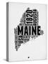 Maine Word Cloud 2-NaxArt-Stretched Canvas