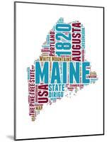 Maine Word Cloud Map-NaxArt-Mounted Art Print