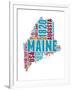 Maine Word Cloud Map-NaxArt-Framed Art Print