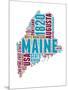 Maine Word Cloud Map-NaxArt-Mounted Art Print